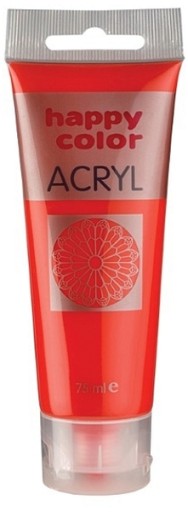 FARBA AKRYLOWA HAPPY COLOR 75 ml w TUBCE jasnoczerwony INTENSYWNY KOLOR