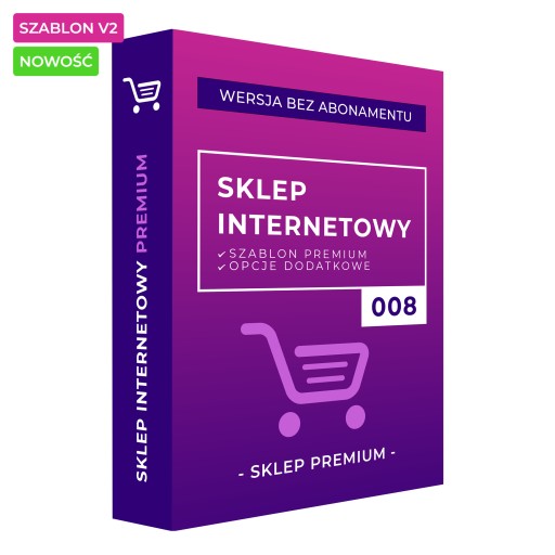 SKLEP INTERNETOWY + SZABLON PREMIUM 008 + SERWER 3mce + SSL + DOMENA