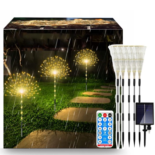LAMPA SOLARNA LED DRZEWKO DMUCHAWIEC FAJERWERKI BIAŁY 480LED 4SZT