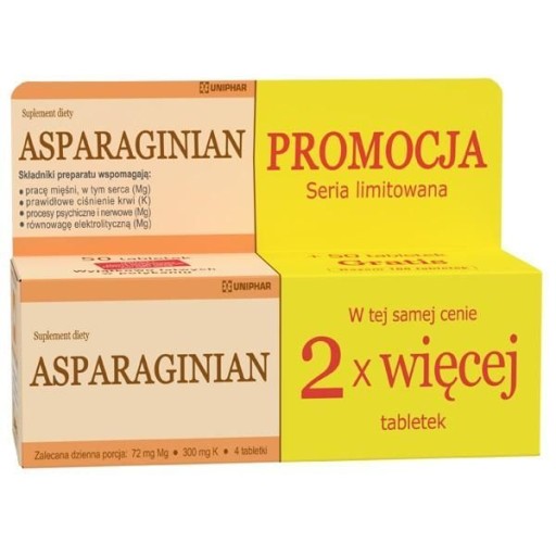 Asparaginian Magnezu Potasu 100 tabletek SERCE