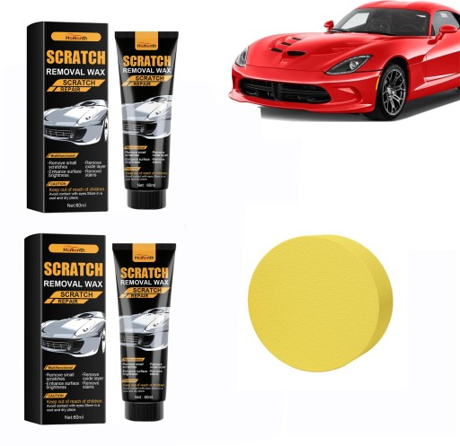 ZESTAW DO USUWANIA RYS ZARYSOWAŃ LAKIERU PASTA z gąbką-60ml 2 szt