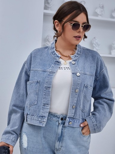 4C4B04 P21 SHEIN PLUS JEANSOWA KURTKA XL