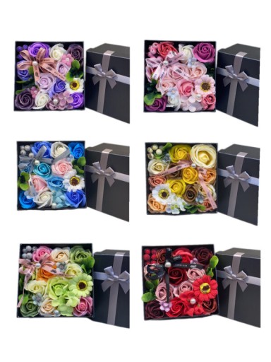 flowerbox flower box róże mydlane kwiaty z mydła w pudełku
