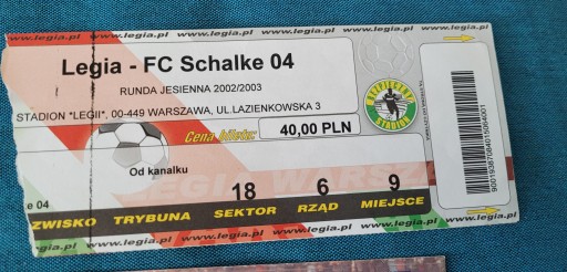 Bilet Legia Warszawa - FC Schalke 04