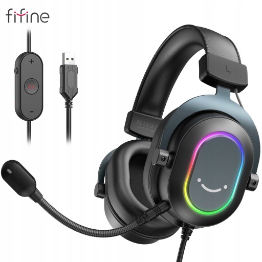 Fifine Dynamic RGB Gaming Headset with Mic