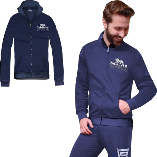 LONSDALE bluza dresowa męska zamek 22018 granat XL