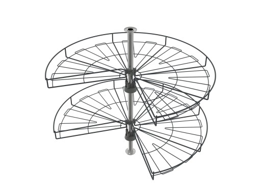 Kosz Półka obrotowa 3/4 fi 820mm GRAFIT