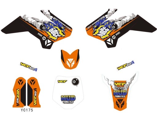 Okleina YCF 50A 2016 standard zestaw komplet naklejek grafika pit bike dirt