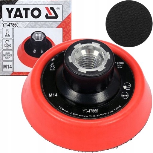 UCHWYT TARCZA Z RZEPEM DO PAD POLERSKI 75MM M14