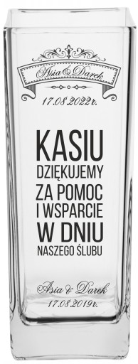 Wazon z nadrukiem podziękowanie dla świadkowej