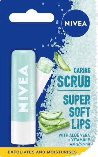 Pielęgnujący peeling do ust NIVEA Aloes + Wit E