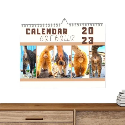 Cat Butt Calendar 12 Month Cat Balls Calendar With Notes Space Cat
