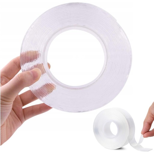 TAŚMA DWUSTRONNA PRZEZROCZYSTA NANO TAPE MOCNA 5m