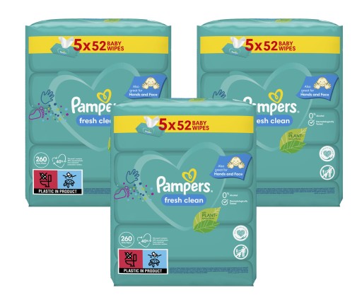 Chusteczki nawilżane Pampers Fresh Clean 15 x 52 szt.
