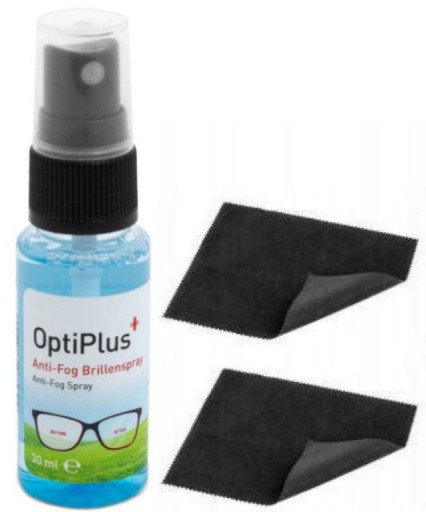PŁYN PRZECIW PAROWANIU OKULARÓW OptiPlus 30ml + 2 x Ściereczka