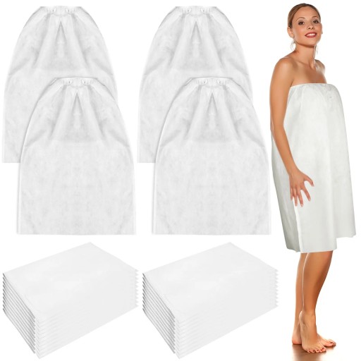 10/20Pcs Disposable Spa Wrap Adjustable Non-Woven Bath Wrap Bathrobe Sauna