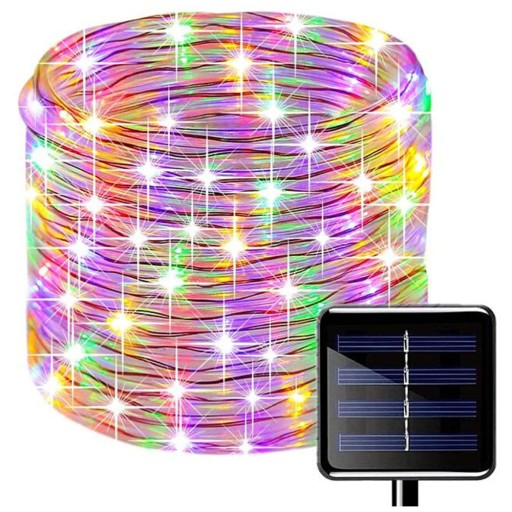 LAMPKI ZEWNĘTRZNE LED SOLARNE ŚWIĄTECZNE WĄŻ 12m