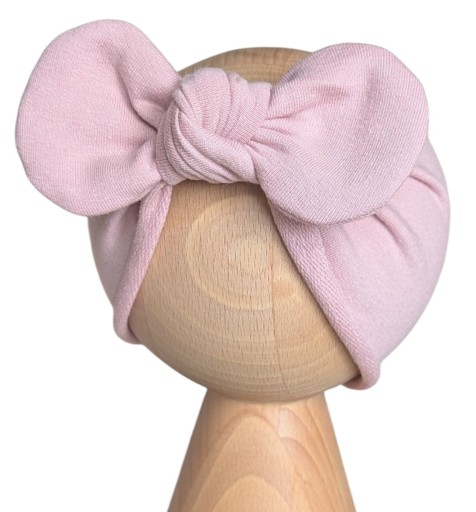 Opaska szeroka turban z kokardką bawełna róż wiosna lato 38-40