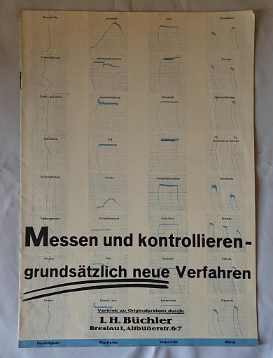 MIERZENIE WILGOTNOŚCI LEPKOŚCI PLASTYCZNOŚCI. Stara reklama ok. 1938