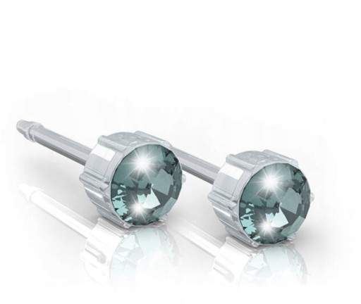 BLOMDAHL KOLCZYKI HIPOALERGICZNE Aquamarine 4 mm