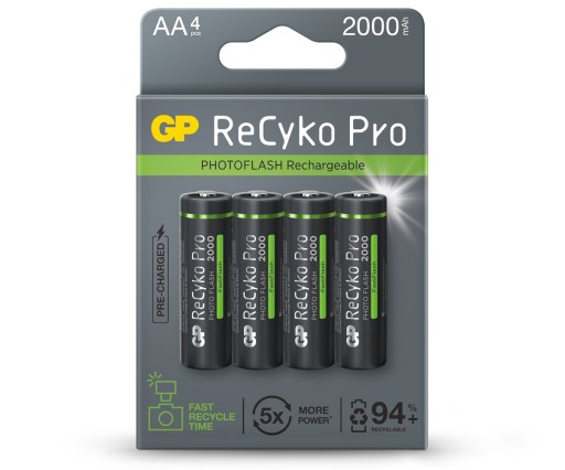 4xAkumulator GP Recyko+PRO PhotoFlash AA 2000 1,2V