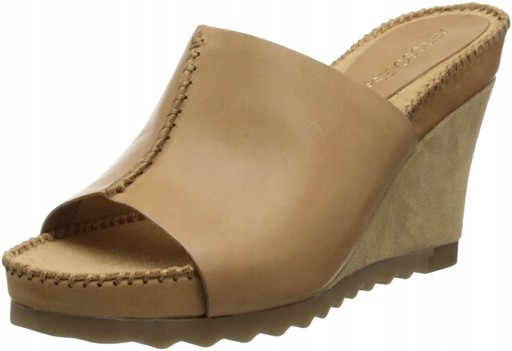 AEROSOLES Birthstone Platform Wedge klapki SKÓRZANE chodaki