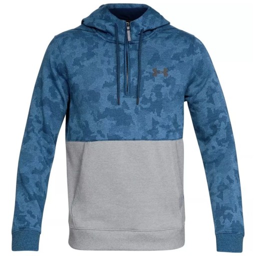 BLUZA UNDER ARMOUR THREADBORNE 1/2 ZIP HOODY MEN BLUE/GREY L