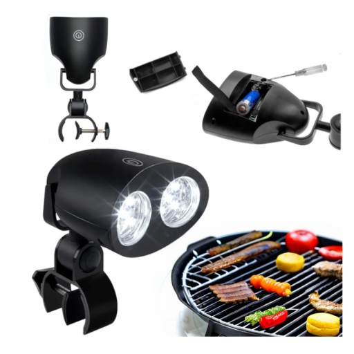 LAMPA GRILLOWA LED OBROTOWA CESTMALL ZASILANIE BATERYJNE