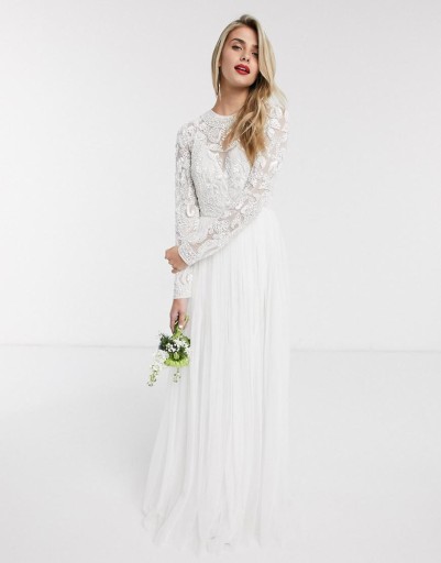 Asos Edition SUKNIA ŚLUBNA ELIZABETH ZDOBIENIA NF1 ypc XXL