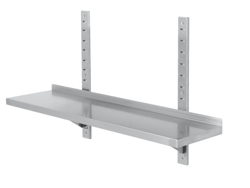 PÓŁKA WISZĄCA ŚCIENNA PRZESTAWNA POJEDYNCZA 120x30cm REGULOWANA INOX