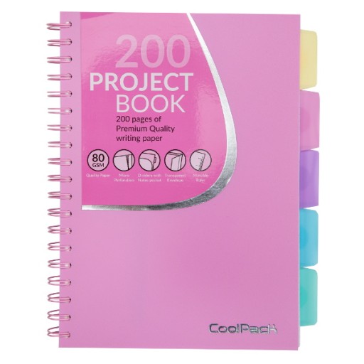 KOŁOZESZYT B5 200stron COOLPACK pastel RÓŻOWY