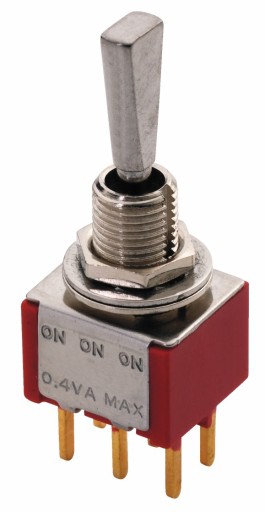Mec Mini Toggle switch chrome ON-ON-ON DPDT