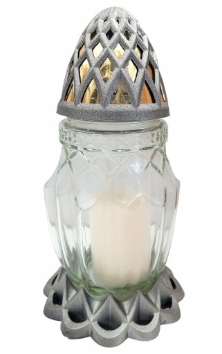 Piękny Znicz Santa Marozza PRESTON mini złoty z wkładem 22 cm