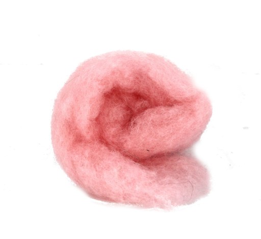 Wełna w błamie do filcowania 27mic 50g JASNY RÓŻ