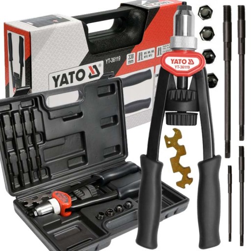 YATO NITOWNICA RĘCZNA DO NITONAKRĘTEK M5 - M12 HARTOWANA DŹWIGNIOWA 338 MM