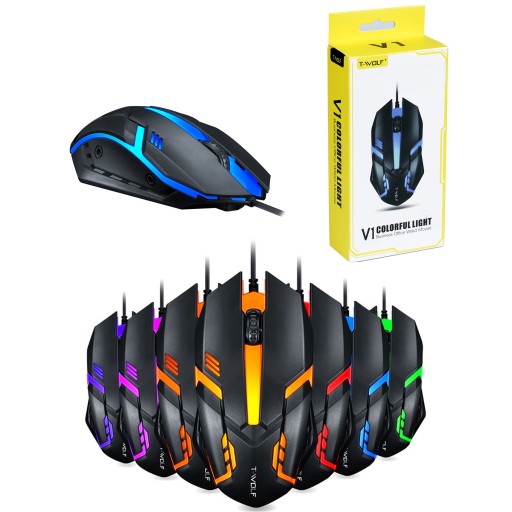 MYSZKA GAMINGOWA MYSZ DLA GRACZY T-WOLF V1 LED RGB