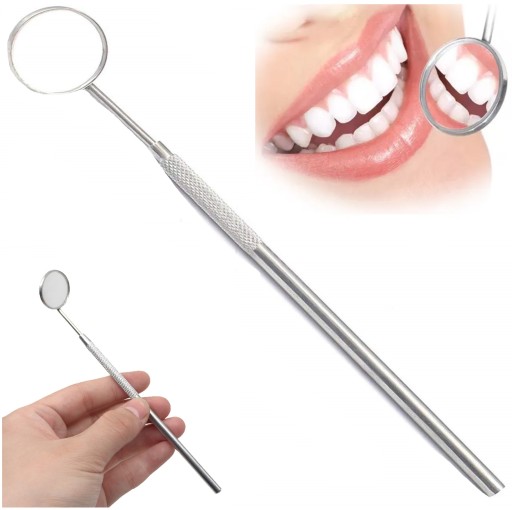 LUSTERKO DENTYSTYCZNE STOMATOLOGICZNE POWIĘKSZA Z RĄCZKĄ METALOWE