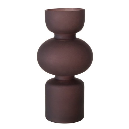 Wazon 30 cm Szklany Dekoracyjny Brązowy