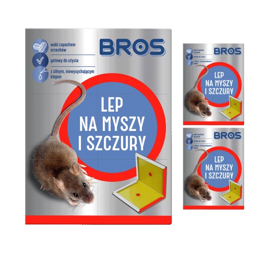 PUŁAPKA LEPOWA KLEJ LEP SZCZURY MYSZY BROS x 3 op.
