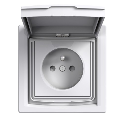 Gniazdo pojedyncze 2P+PE z przesłonami ASFORA IP44 EPH2800321 SCHNEIDER