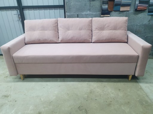 RÓŻOWA SOFA VERA DO SALONU FUNKCJA SPANIA 220X75CM