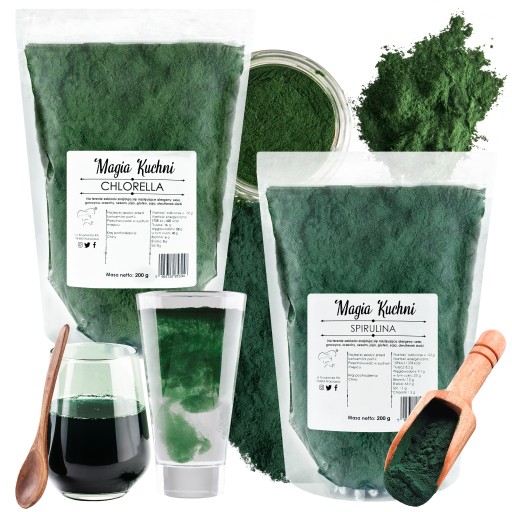 SPIRULINA i CHLORELLA zestaw 200g + 200g ALGI