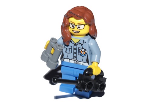 D2*LEGO FIGURKA cty0809 KOBIETA RATOWNIK LORNETKA RADIO, NOWA