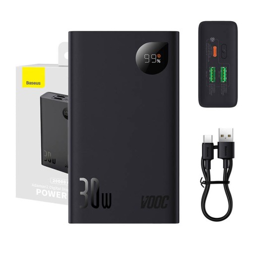 BASEUS POWERBANK 2X USB-A USB-C 20000 мАч 30 Вт VOOC PD QC СО СВЕТОДИОДНЫМ ДИСПЛЕЕМ