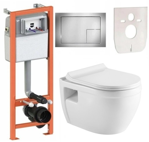 POLSKI Stelaż podtynkowy wc miska wc RIMLESS deska