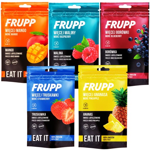 Frupp zestaw owoce liofilizowane MIX SMAKÓW 5x zdrowa przekąska