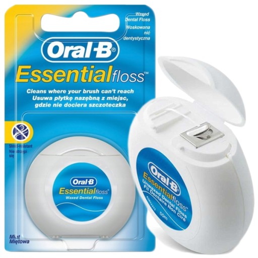 ORAL-B Essential Floss NIĆ DENTYSTYCZNA WOSKOWANA miętowa 50m