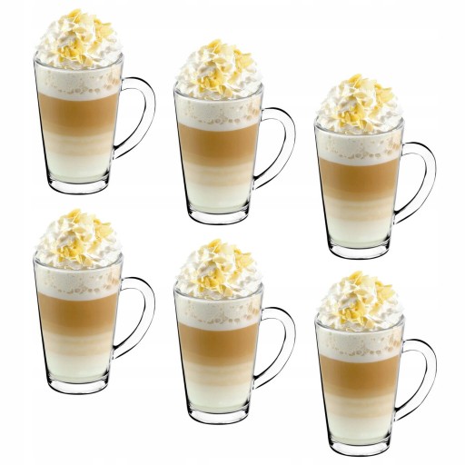 Szklanki do latte z łyżeczkami Tadar 320 ml 6 szt.