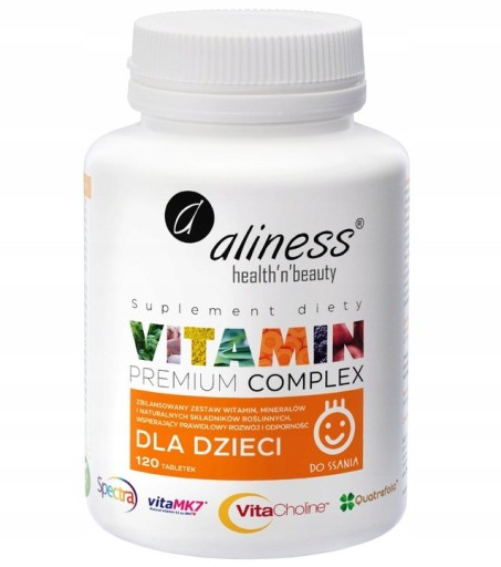 Aliness Premium Vitamin Complex 120 tabletek Witaminy Dla Dzieci