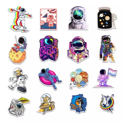 WLEPY KOSMONAUTA MIX NAKLEJKI STICKERBOMB 100 szt